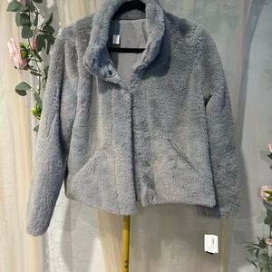 Chic Gray Women's Teddy Jacket